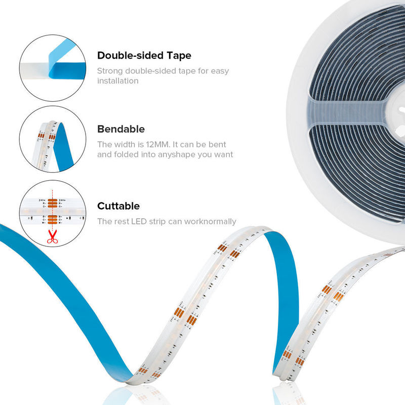 50000 ore di durata RGBCCT COB LED Strip Light per illuminazione del soggiorno e del letto