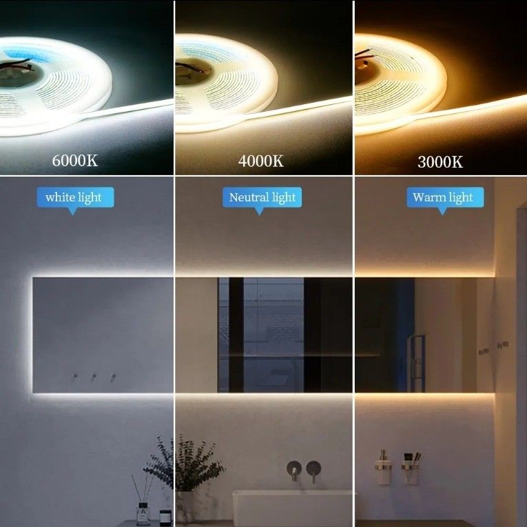 Lumiera a striscia LED COB di lunga durata con dimmer 3 mm Ultra Slim 400Leds/m White COB Tape 50000 ore Ideale